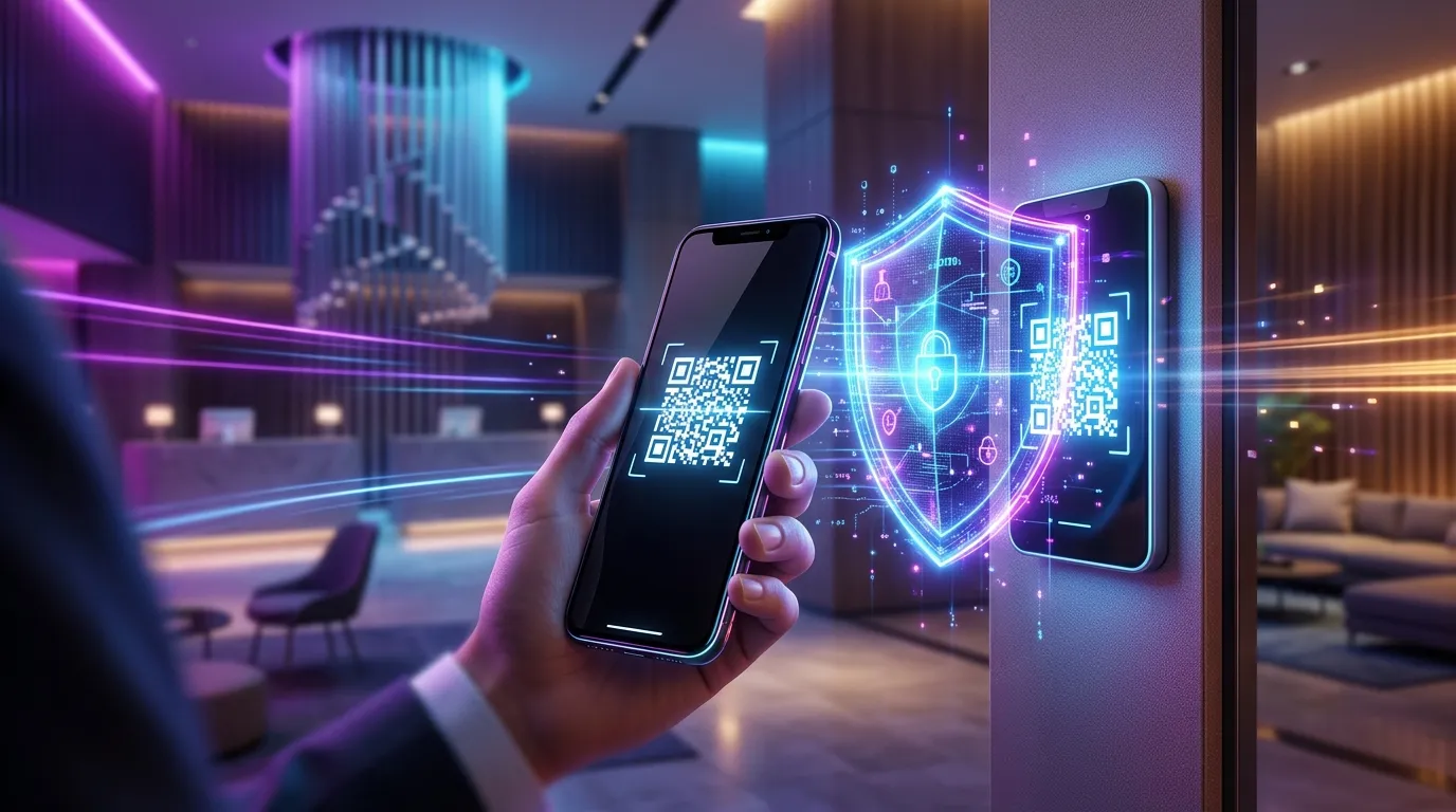 JWT QR Code Hotel Security Validation Mockup